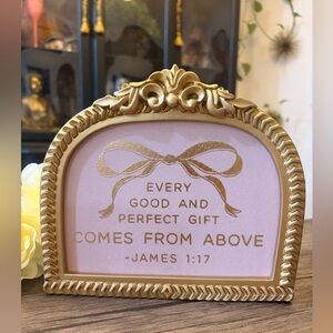 Gold Decorative Picture Frame with Pink Art Print